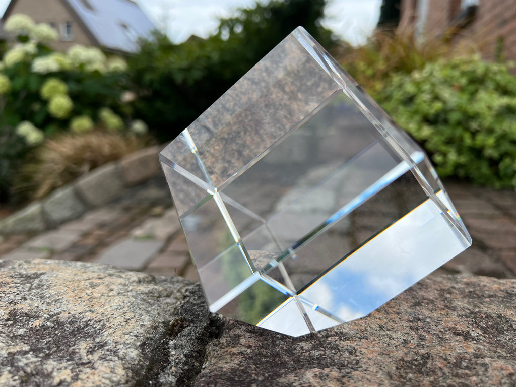 Black and Tan Coonhound I - crystal cube with a photo, photo of a horse in crystal, cubic paperweight from Art-Dog brand