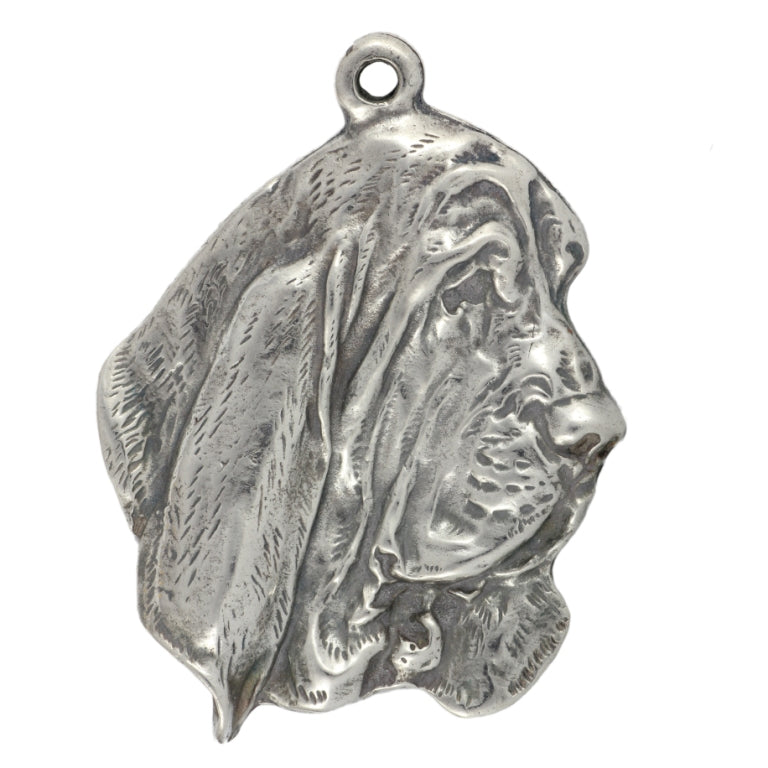 Basset Hound III - Silver-plated key ring with dog, handbag decoration, backpack pendant by Art-Dog brand