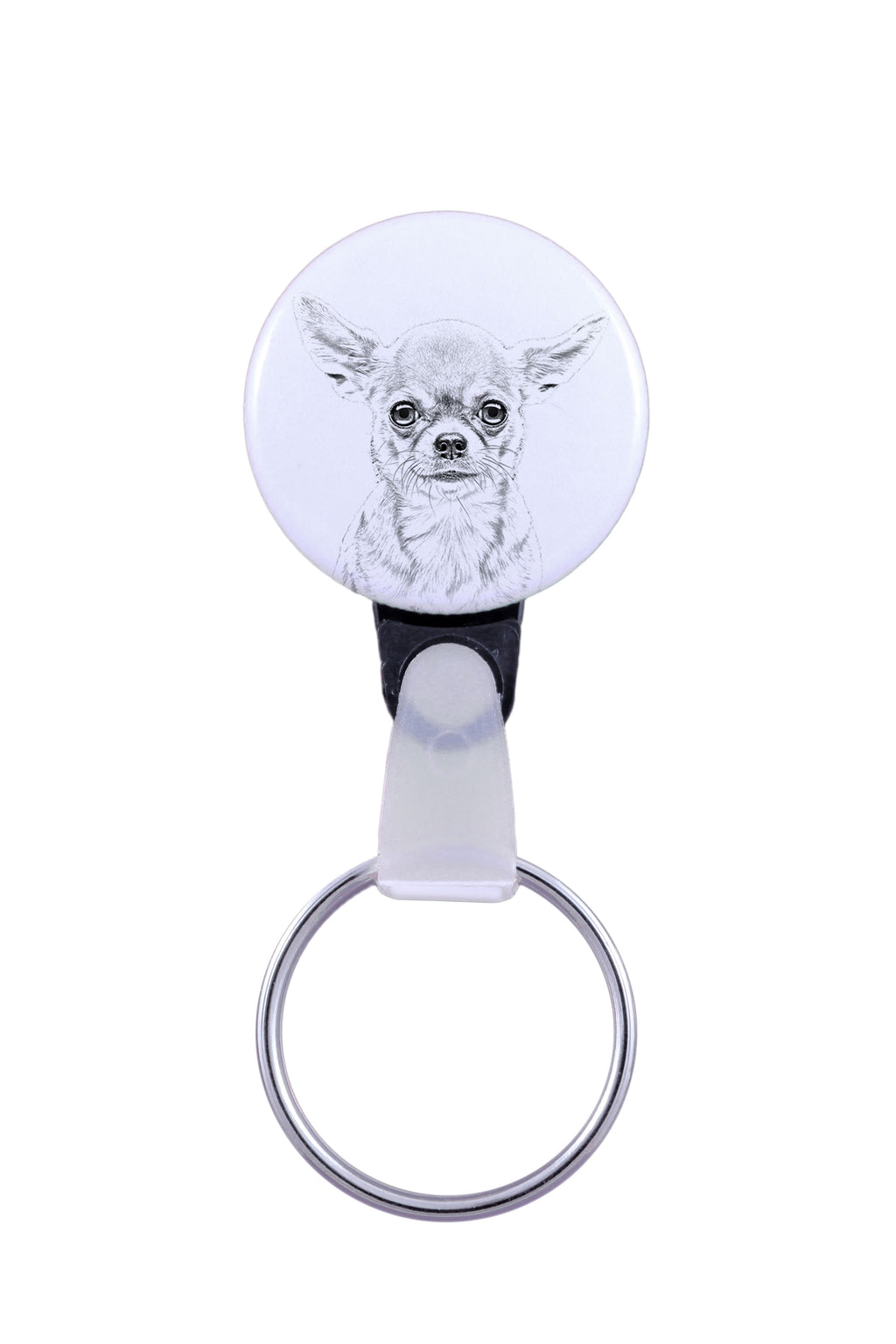 Chihuahua long-haired - keychain with a dog portrait, pendant with the brand's own Art-Dog graphics
