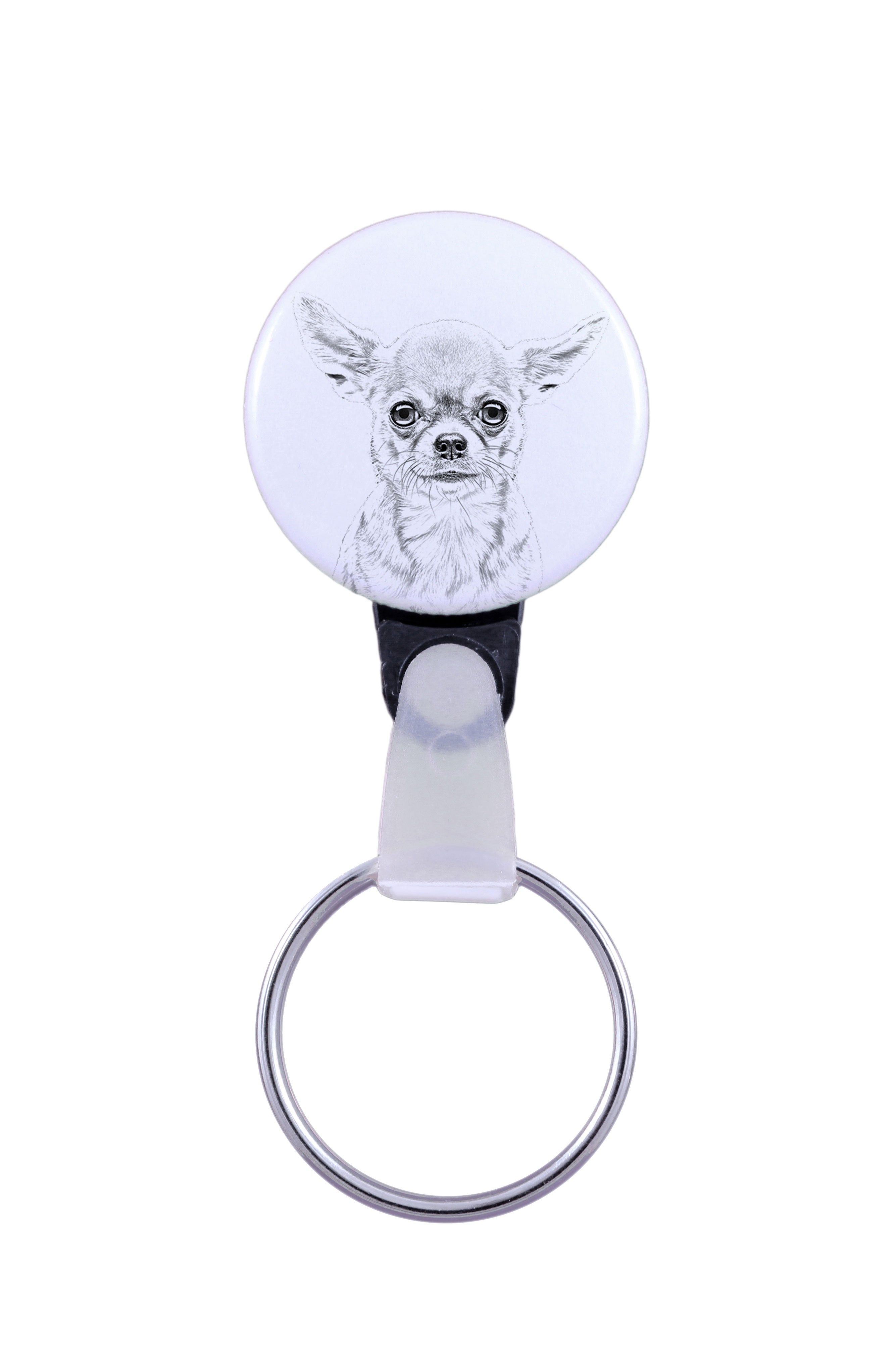 Chihuahua long-haired - keychain with a dog portrait, pendant with the brand's own Art-Dog graphics