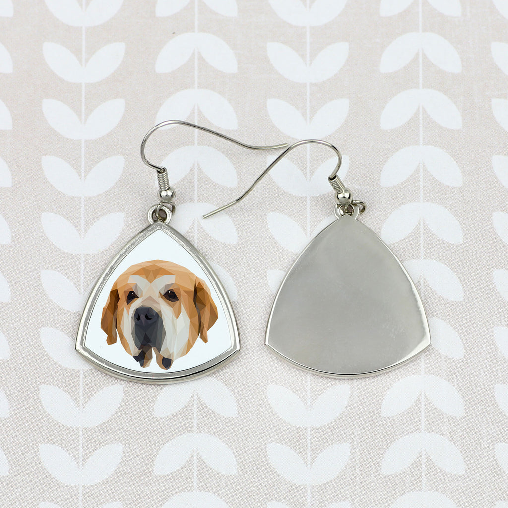 Spanish Mastiff, Mastín Español - earrings with a picture and the inscription geometric dog Art-Dog