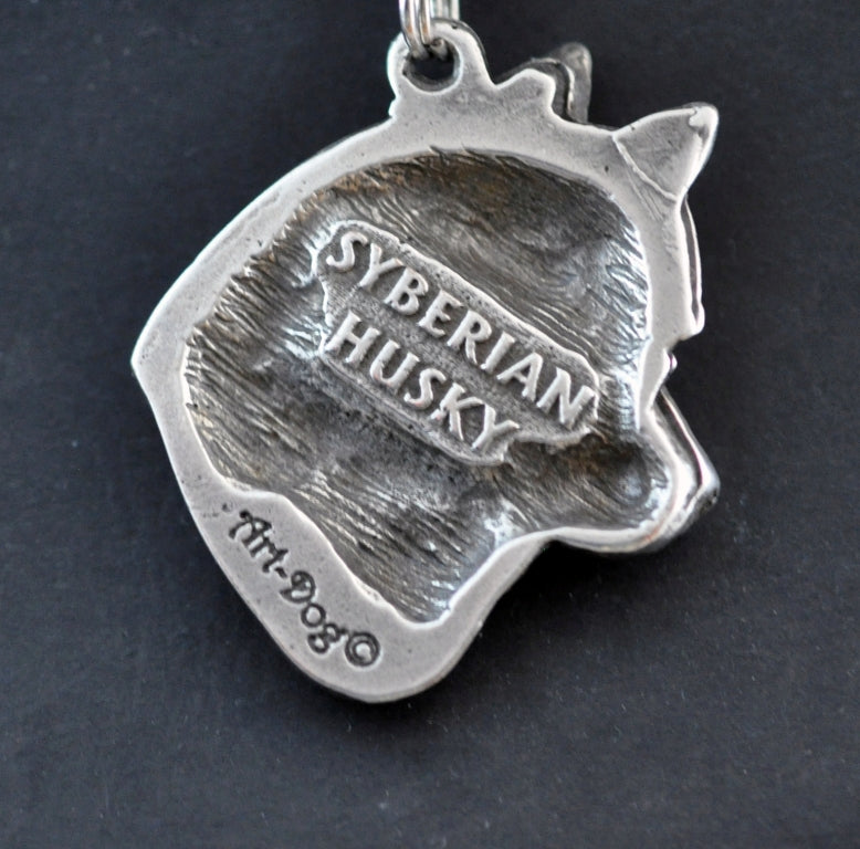 Siberian Husky, Chukcha - Dog necklace in gift box, silver-plated locket for dog fan, striking pendant by Art-Dog brand