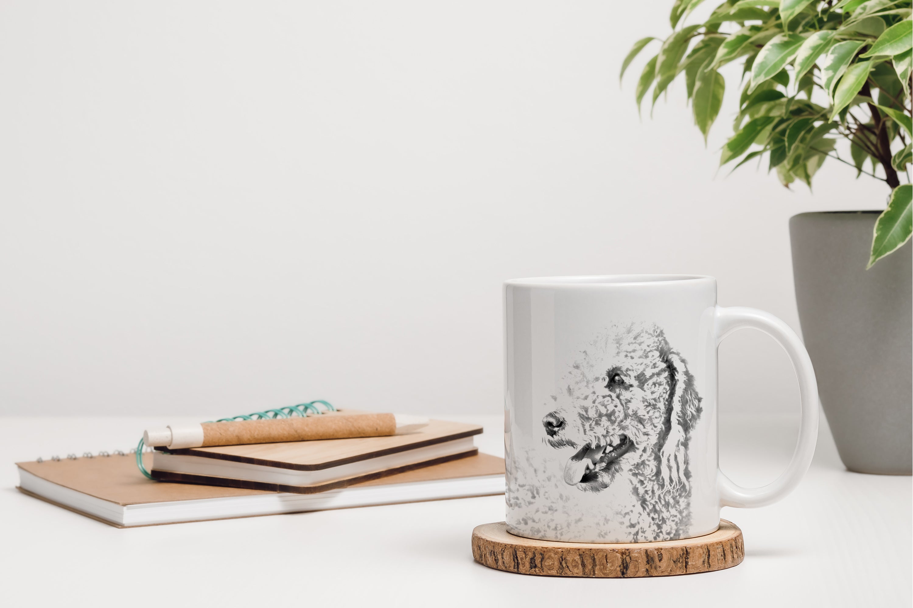 Bedlington Terrier, Rothbury Terrier, Rodbery Terrier - cup with a dog, cute cup with graphics, a gift with your photo from the Art-Dog brand