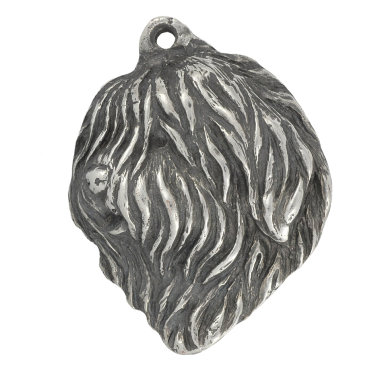 Polish Lowland Sheepdog, PON, Valee Sheepdog - Silver-plated key ring with dog, handbag decoration, backpack pendant by Art-Dog brand