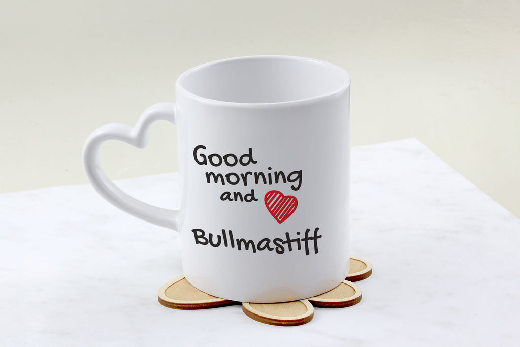 Bullmastiff - cup with a dog, adorable cup with a heart-shaped handle, universal gift from the Art-Dog brand