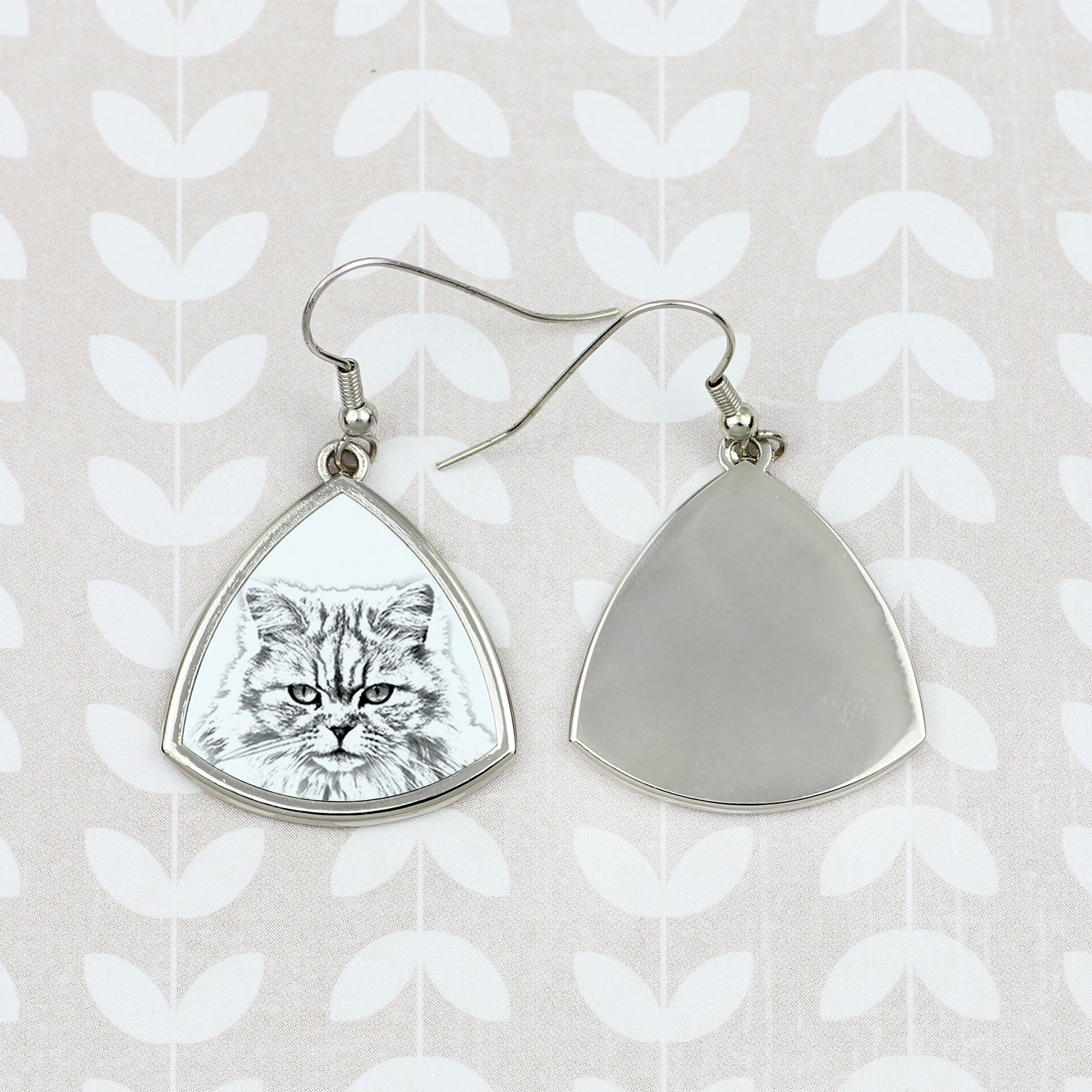 British Longhair - cat earrings, hanging earrings with a picture, personalized jewelry with Art-Dog brand print.
