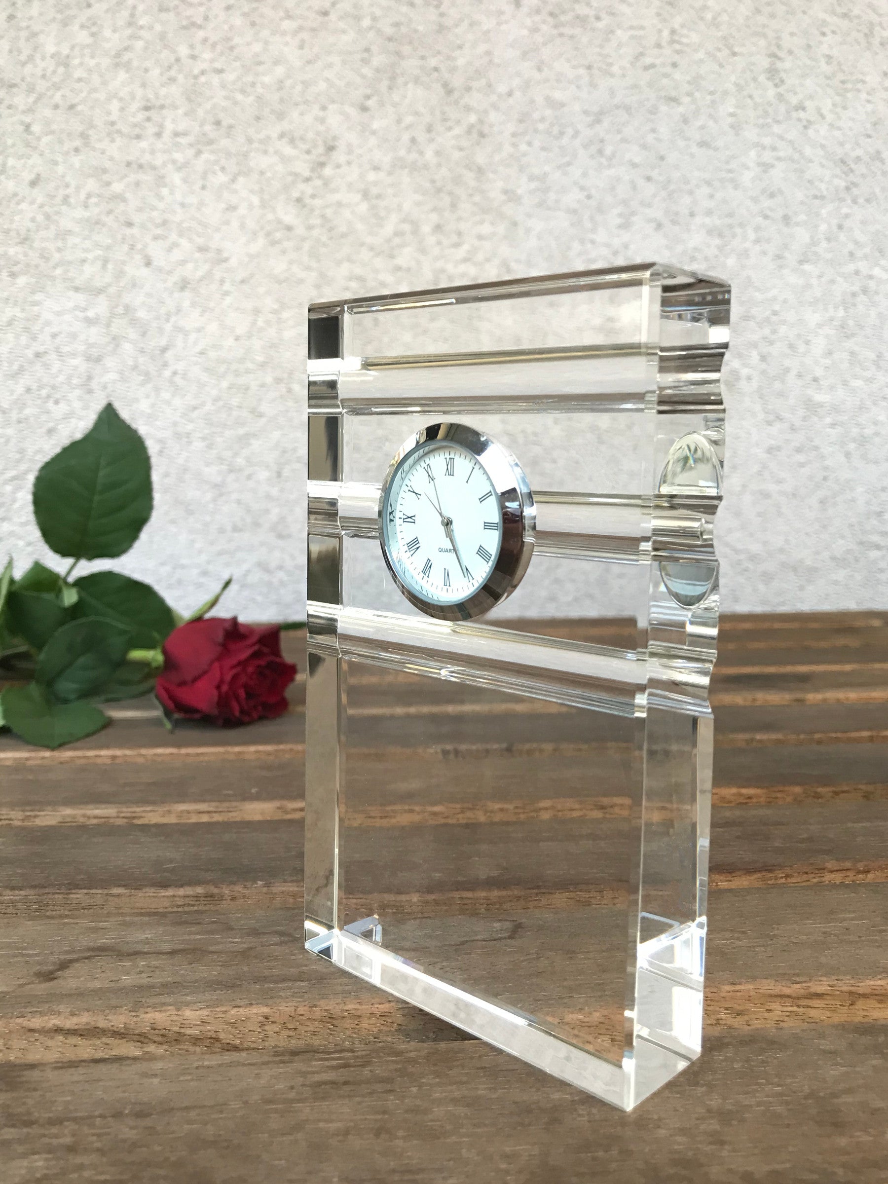 German Wirehaired Pointer - glass clock with a photo, photo of a dog in crystal, personalized standing office clock by Art-Dog brand