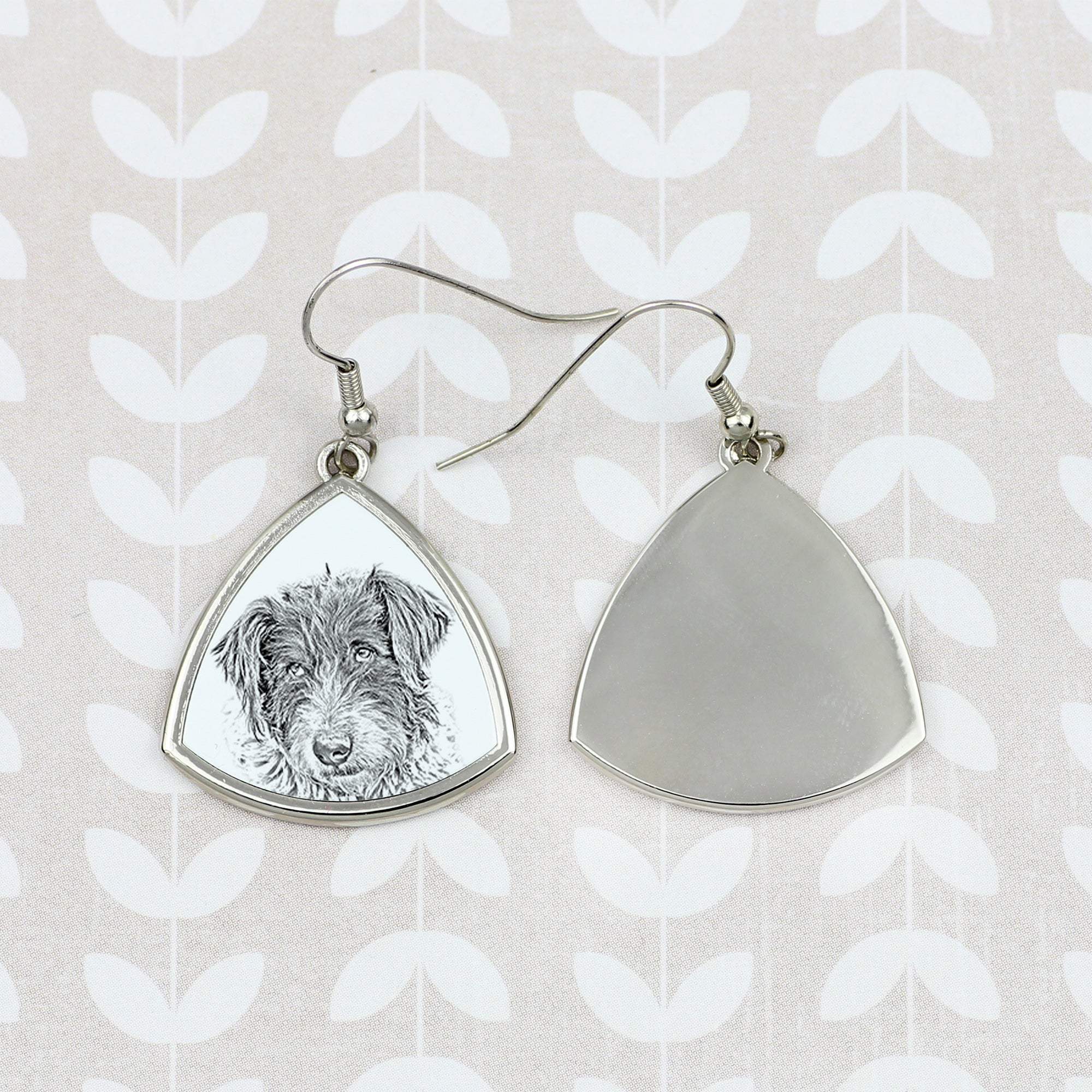 Romanian Mioritic Shepherd Dog, Ciobănesc Românesc Mioritic - dog earrings, hanging earrings with a picture, personalized jewelry with Art-Dog brand print