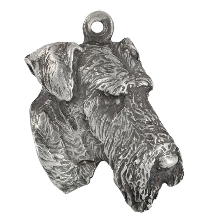 Airedale Terrier, Bingley Terrier - Silver-plated key ring with dog, handbag decoration, backpack pendant by Art-Dog brand