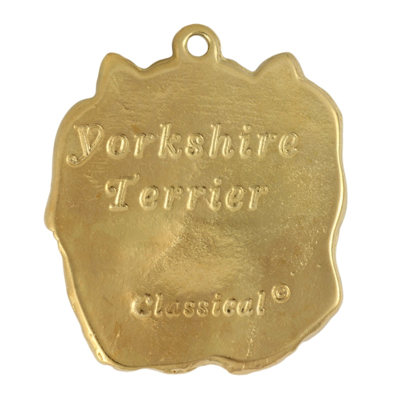 Yorkshire Terrier, Yorkie I - keychain and necklace with a dog in a box, high-quality gold-plated product, Art-Dog brand