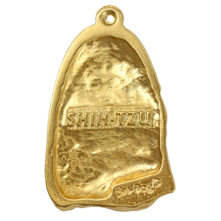 Shih Tzu, Chrysanthemum Dog I - keychain and necklace with a dog in a box, high-quality gold-plated product, Art-Dog brand