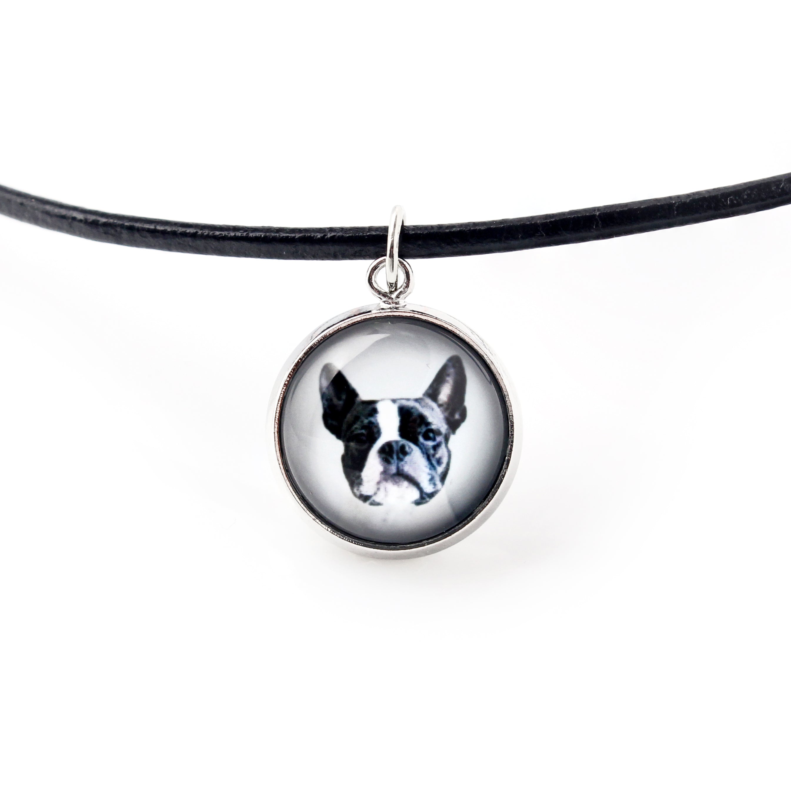 Boston Terrier, American Gentleman - jewelry with your photo box, set of necklace and earrings, personalized products from the Art-Dog brand