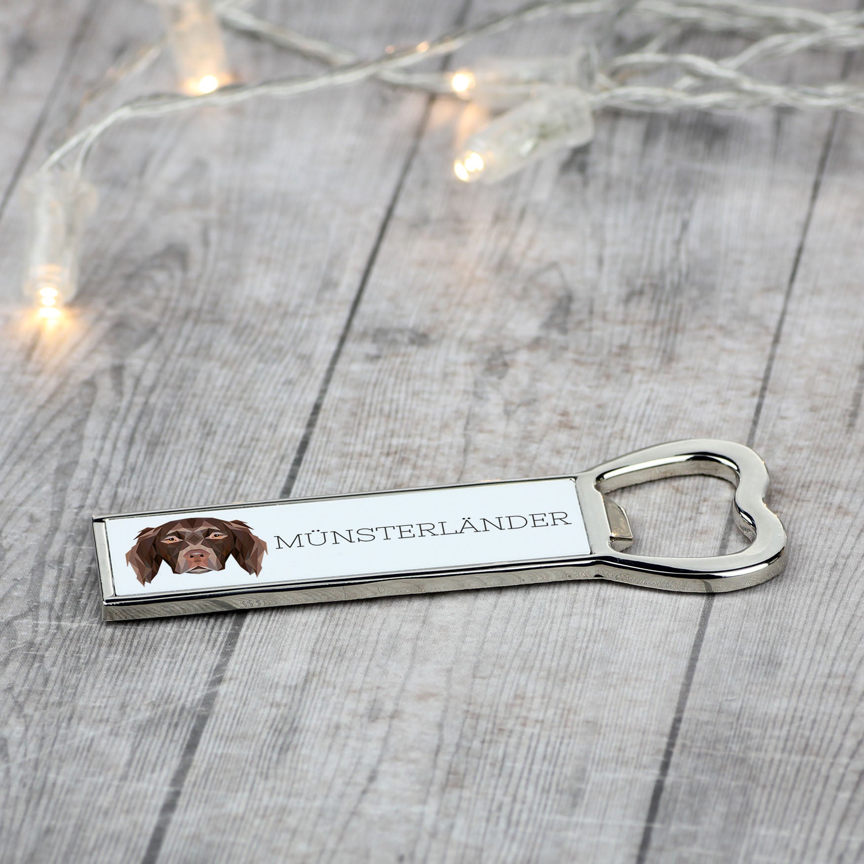 Münsterländer - bottle opener with a picture and inscription for beer by Art-Dog