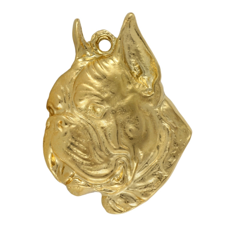 Boxer, German Boxer II - Gilded key ring with dog, handbag decoration, luxury accessory by Art-Dog brand