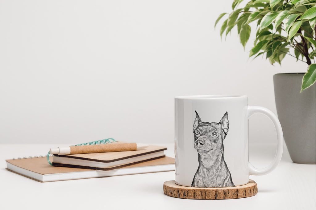 German Pinscher - cup with a dog, cheerful cup for a dog lover, personalized gift from the Art-Dog brand