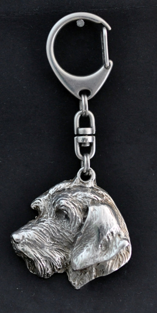Dachshund II - Silver-plated key ring with a dog in a gift box, handbag decoration, backpack pendant by Art-Dog brand