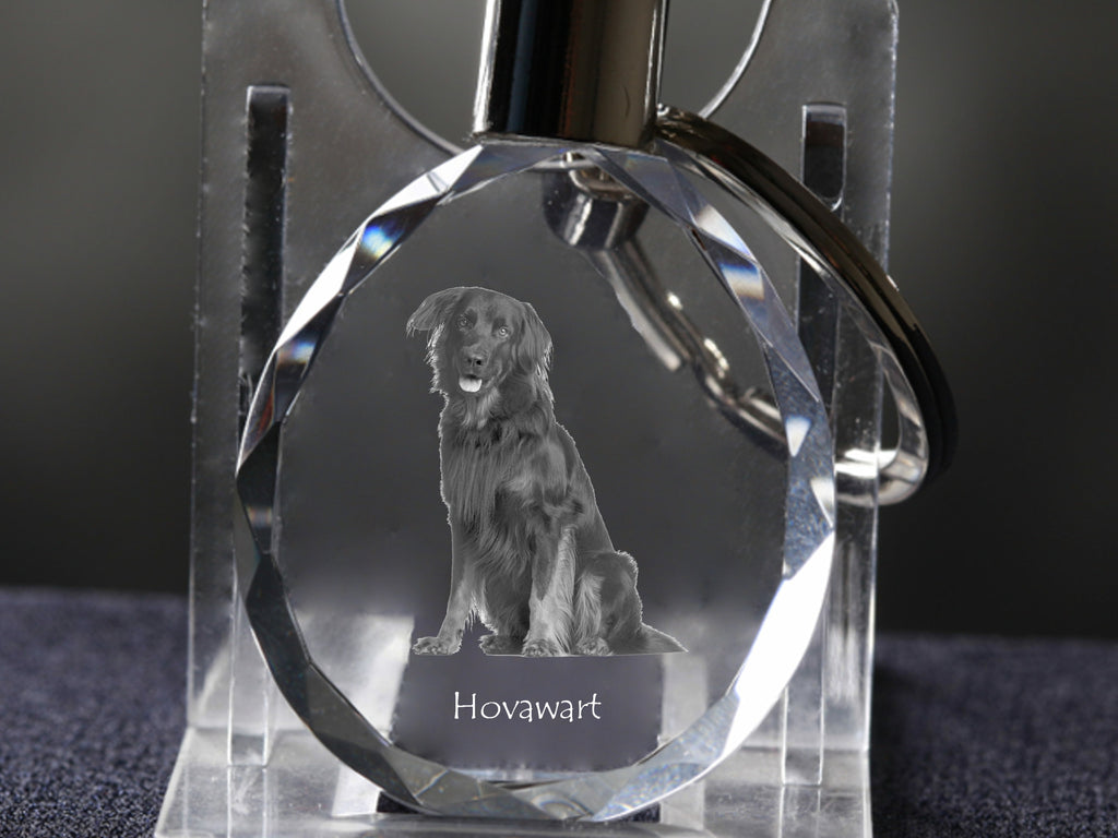 Hovawart, Hovie - pendant with a photo of a dog, crystal key ring in a gift box, a unique gift by Art-Dog