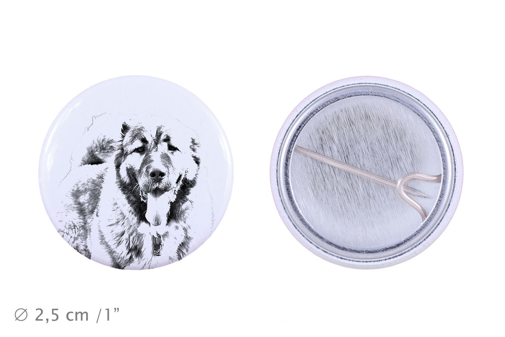 Caucasian Shepherd Dog, Caucasian Ovcharka - pin with your dog, add your own photo, Art-Dog brand