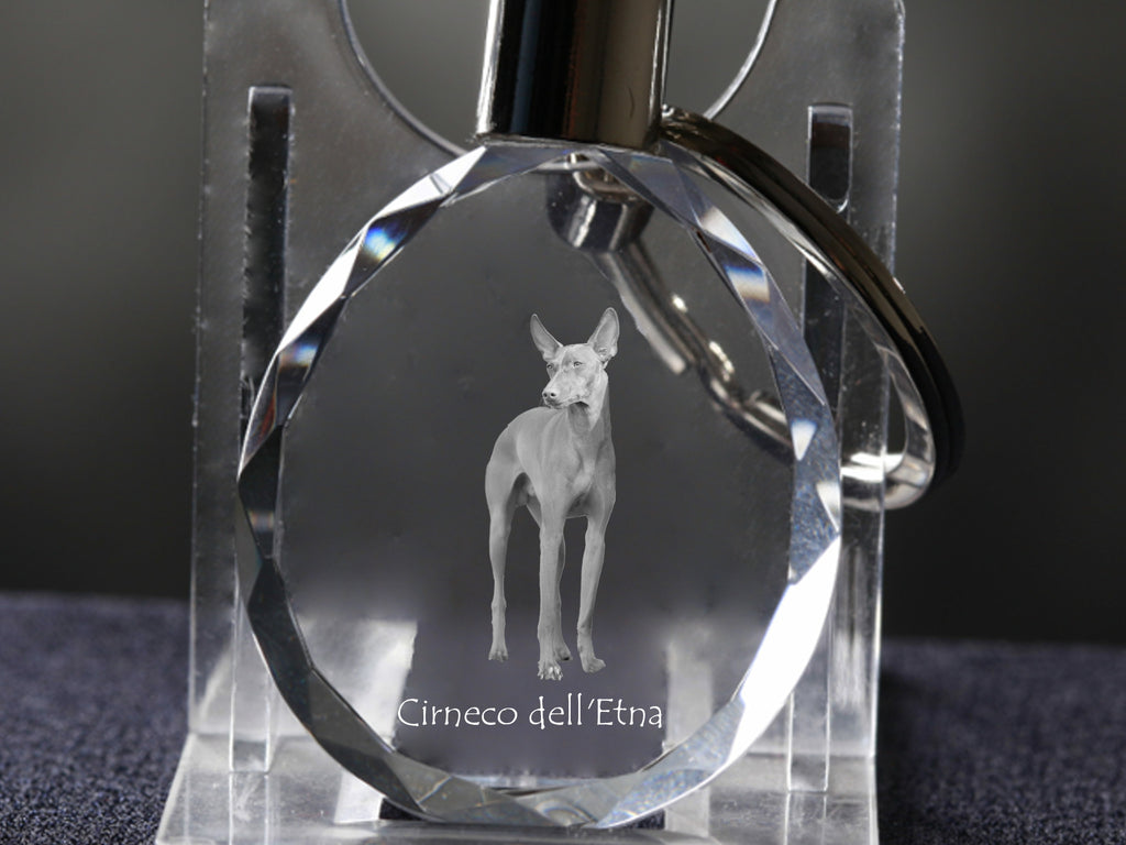 Cirneco dell'Etna - pendant with a photo of a dog, crystal key ring in a gift box, a unique gift by Art-Dog