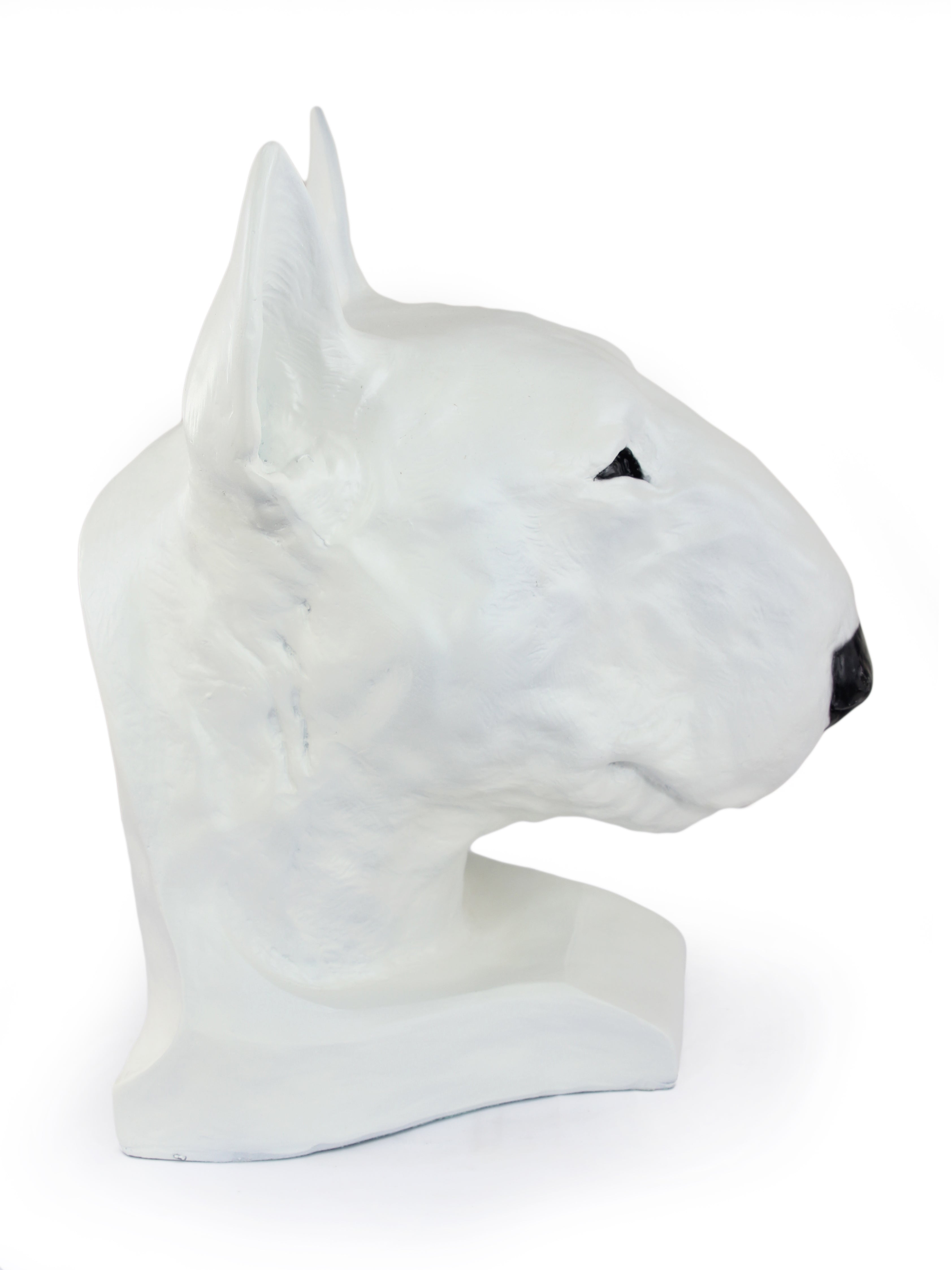 Bull Terrier, Bully I - urn for dog ashes, dog bust, large dog head for garden by Art-Dog