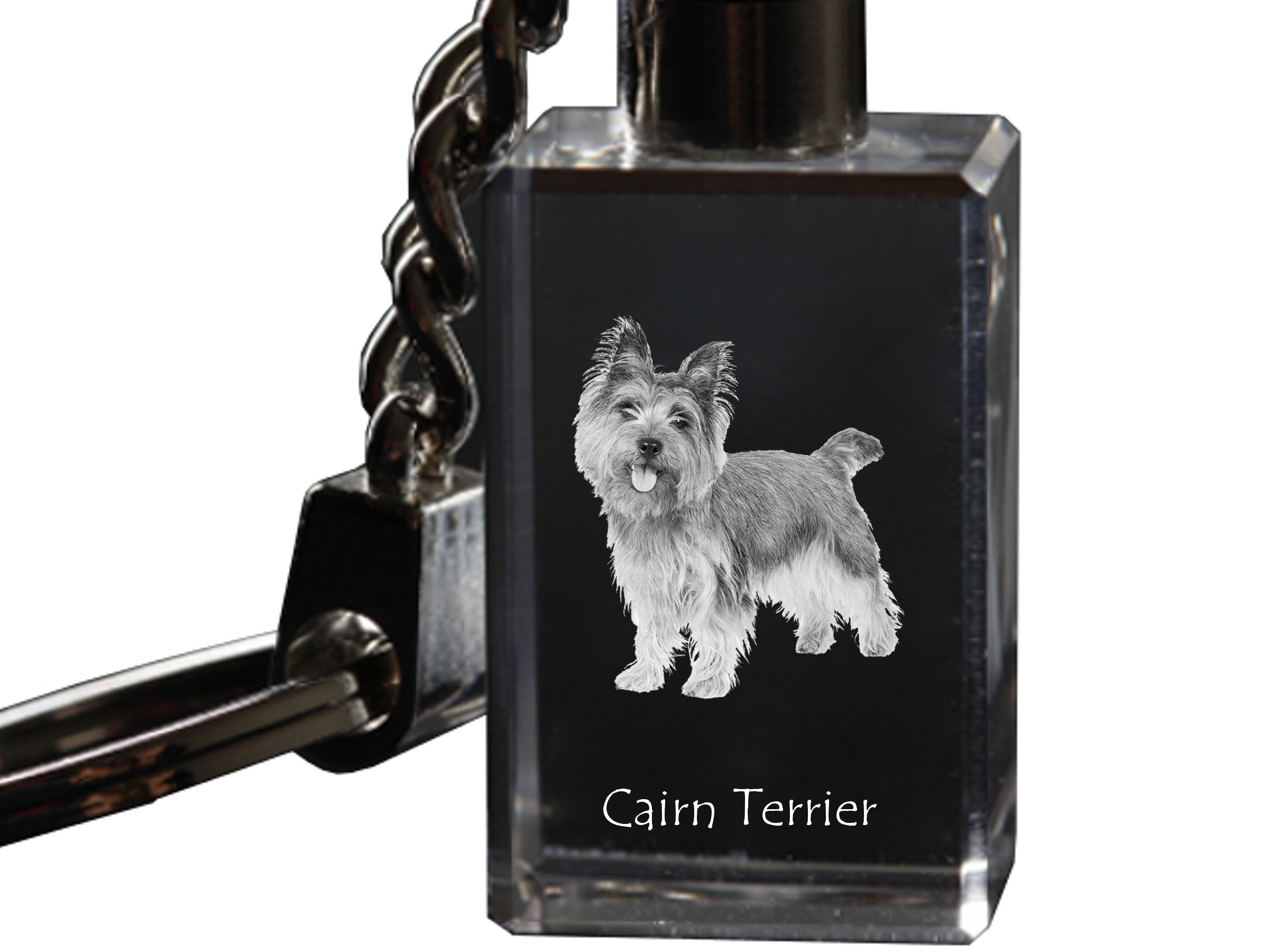 Cairn Terrier - Crystal key ring with dog photo, illuminated key ring, unique gift by Art-Dog brand
