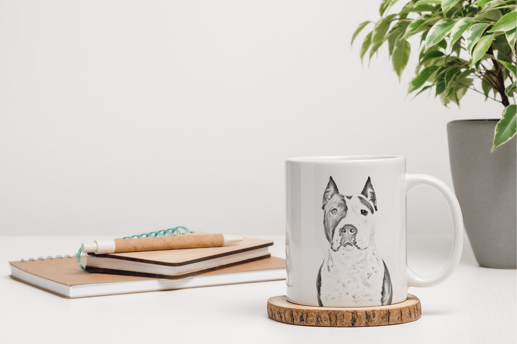 American Staffordshire Terrier, Amstaff - cup with a dog, cute cup with graphics, a gift with your photo from the Art-Dog brand