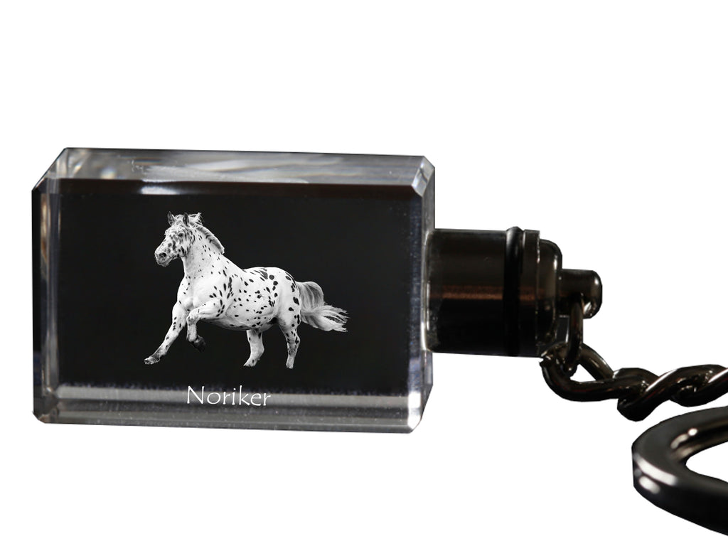 Noriker - Crystal pendant with photo of a horse, illuminated pendant, unique gift by Art-Dog brand