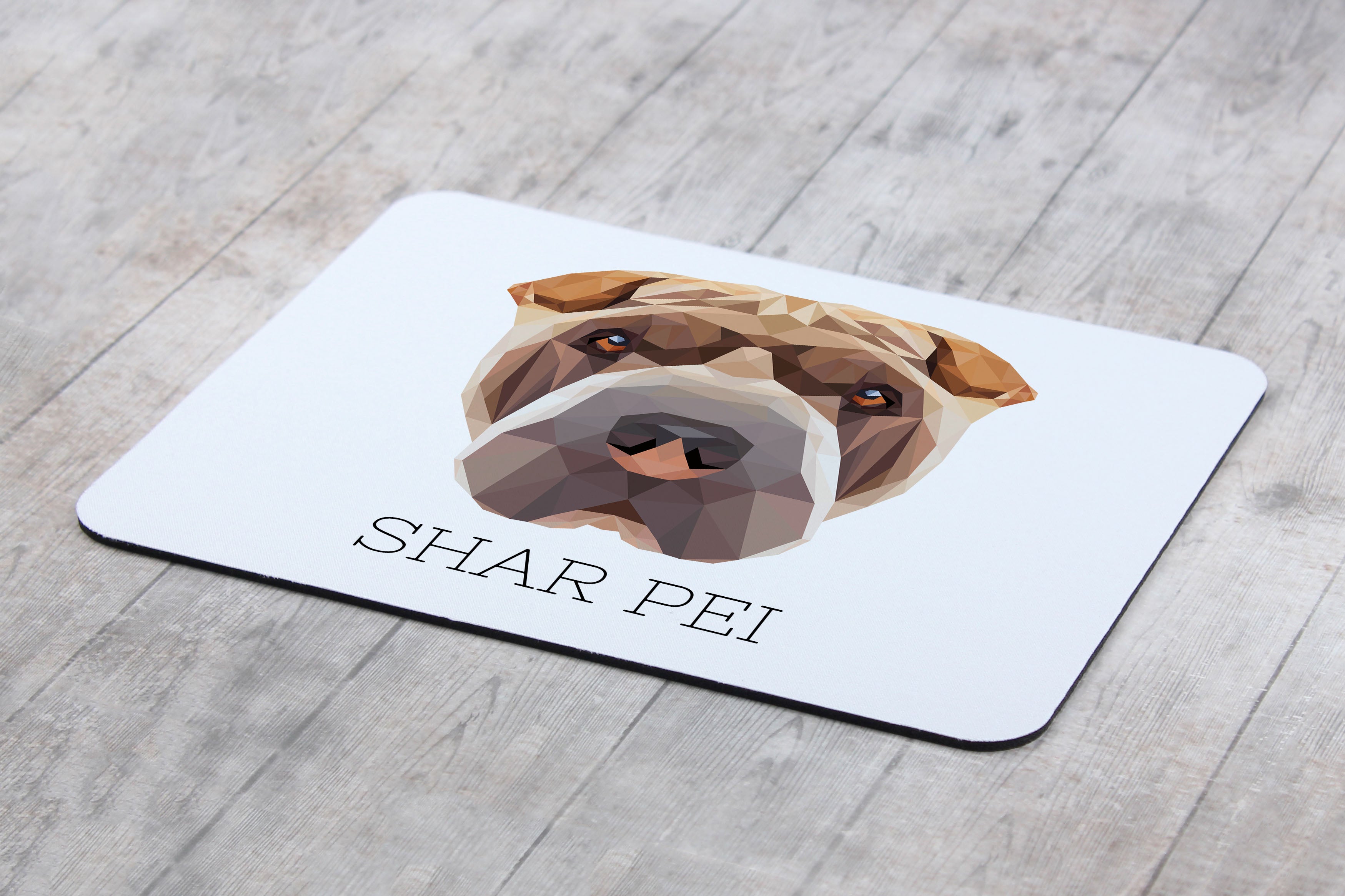 Shar Pei - geometric mouse pad with a picture and text by Art-Dog