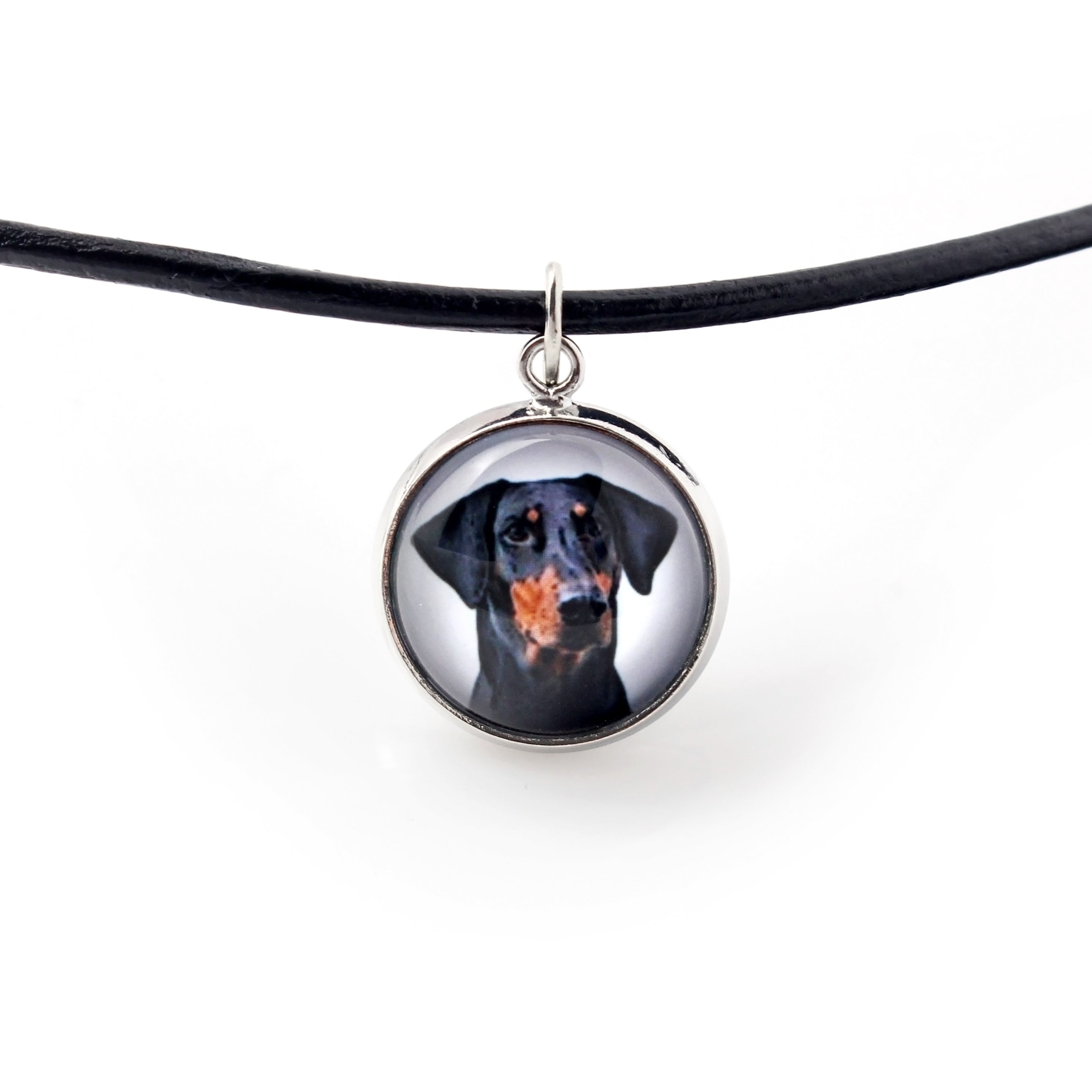 Dobermann, Doberman Pinscher, Dobie II - jewelry with your photo box, set of necklace and earrings, personalized products from the Art-Dog brand