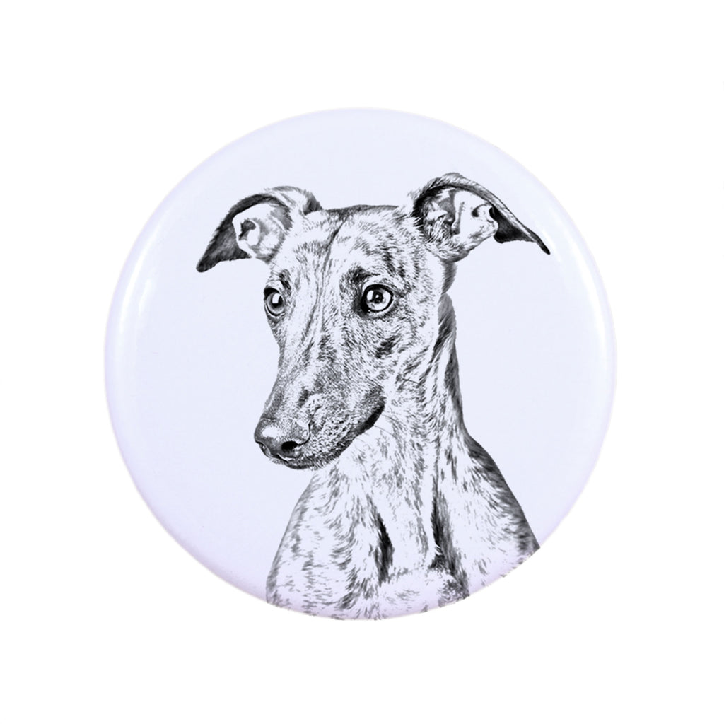 Whippet - pin with your dog, add your own photo, Art-Dog brand