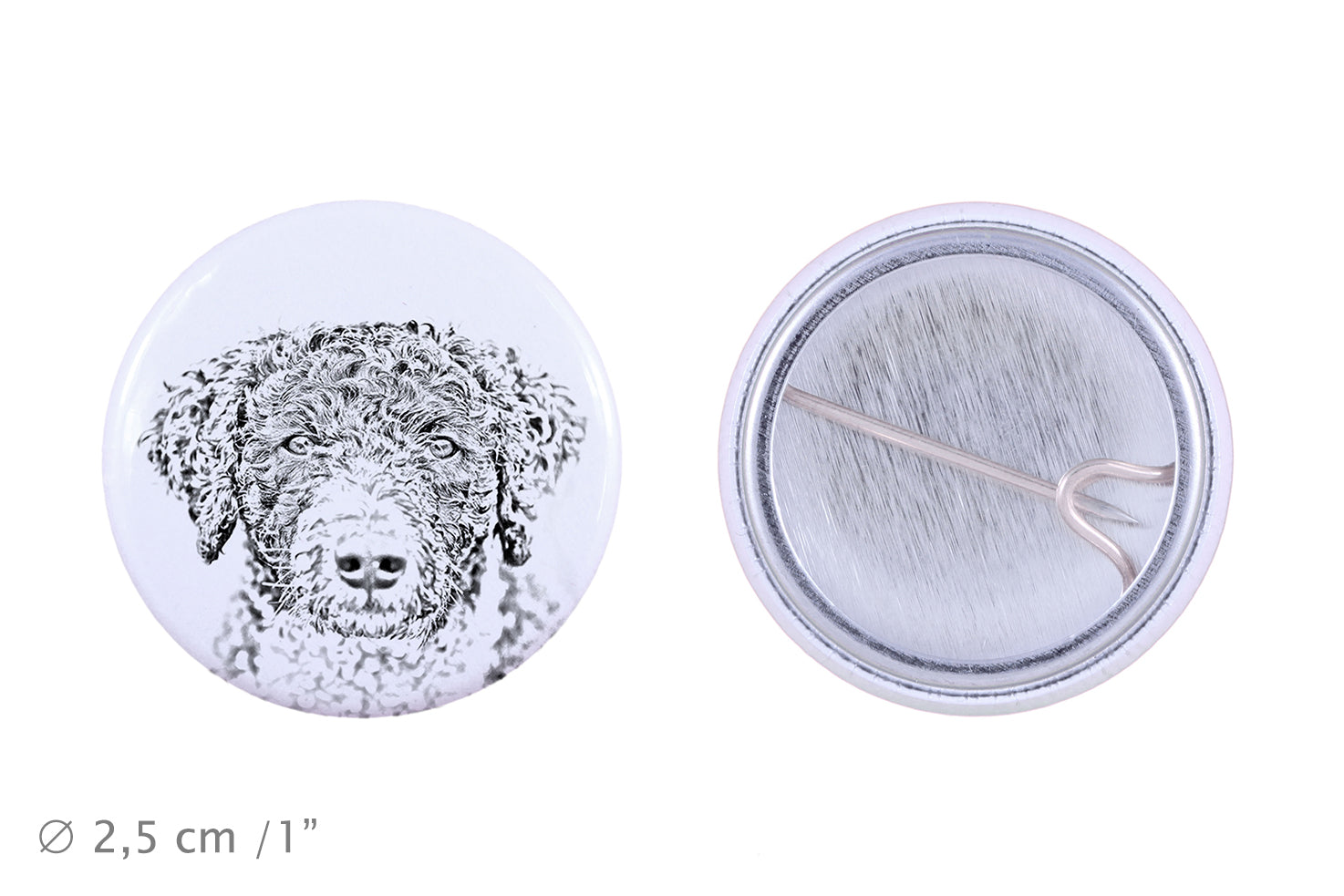 Spanish Water Dog - pin with your dog, add your own photo, Art-Dog brand
