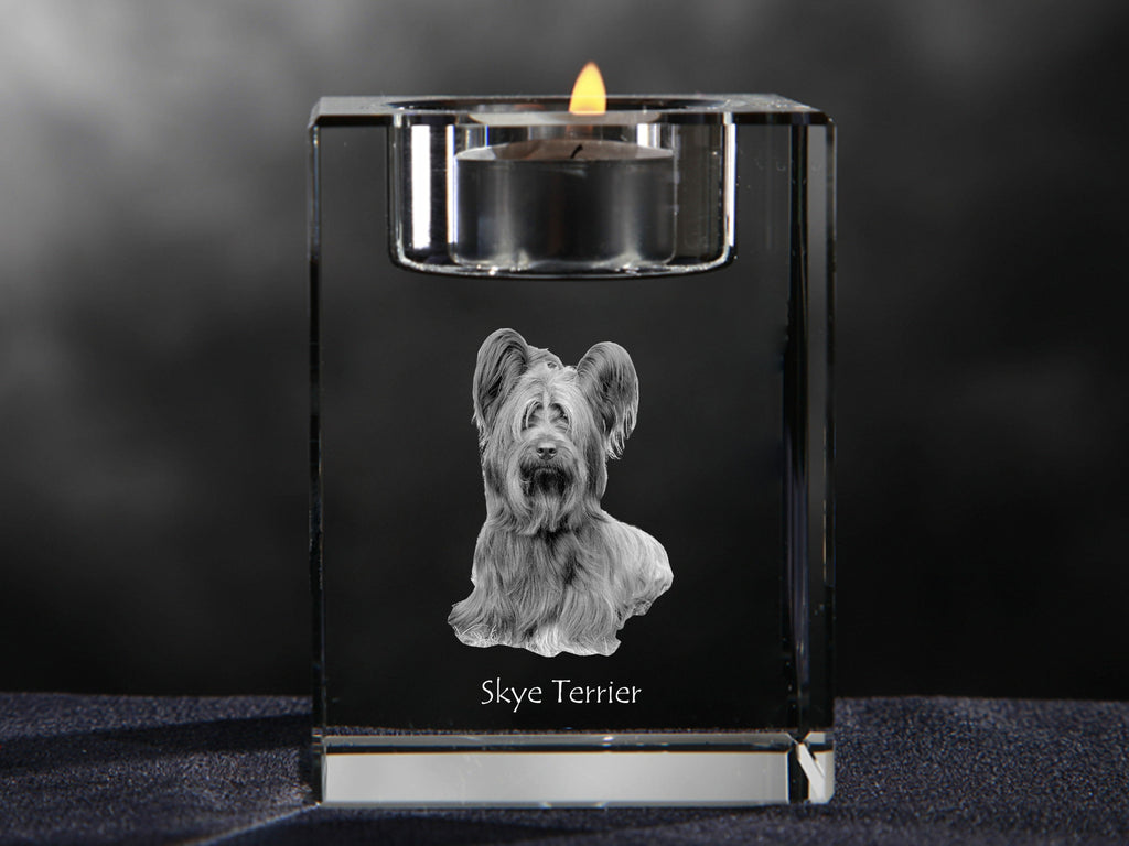 Silky Terrier - Candle holder with dog photo, crystal tealight holder, personalised gift by Art-Dog brand
