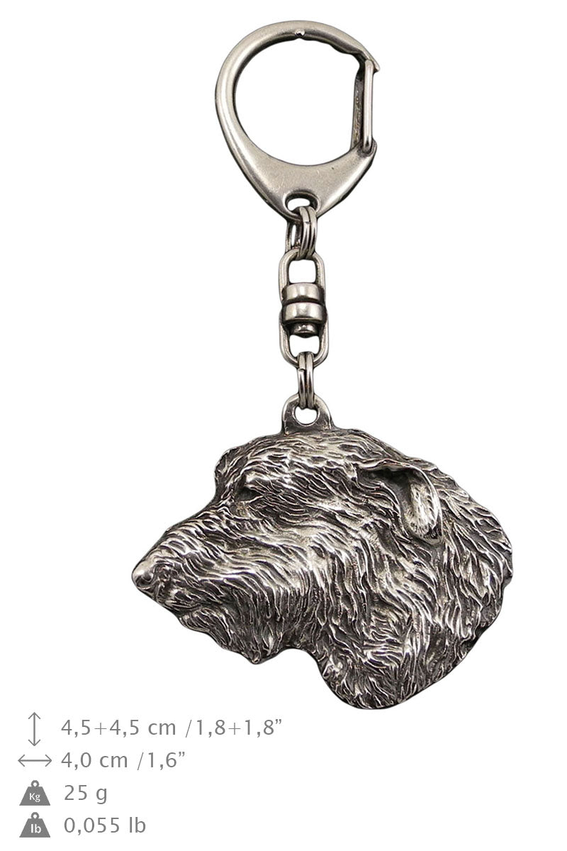 Irish Wolfhound I - Silver-plated key ring with a dog in a gift box, handbag decoration, backpack pendant by Art-Dog brand