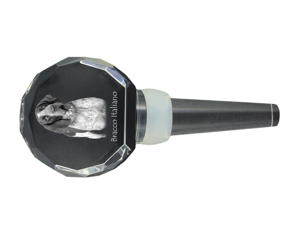 Italian Pointing Dog, Bracco Italiano, Italian Pointer - Crystal bottle stopper, unique wine stopper with photo, personalised gift for sommelier by Art-Dog brand