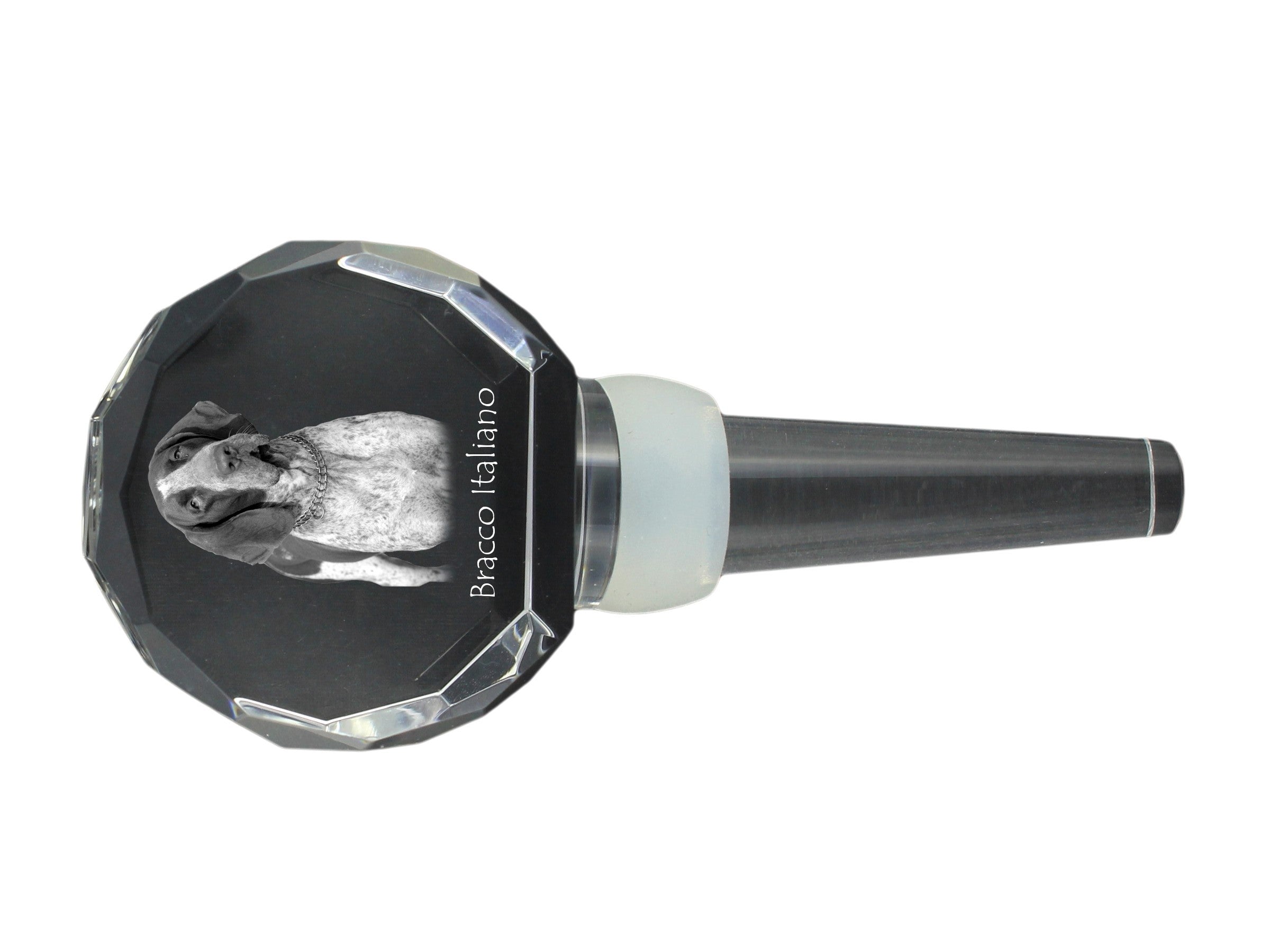 Italian Pointing Dog, Bracco Italiano, Italian Pointer - Crystal bottle stopper, unique wine stopper with photo, personalised gift for sommelier by Art-Dog brand