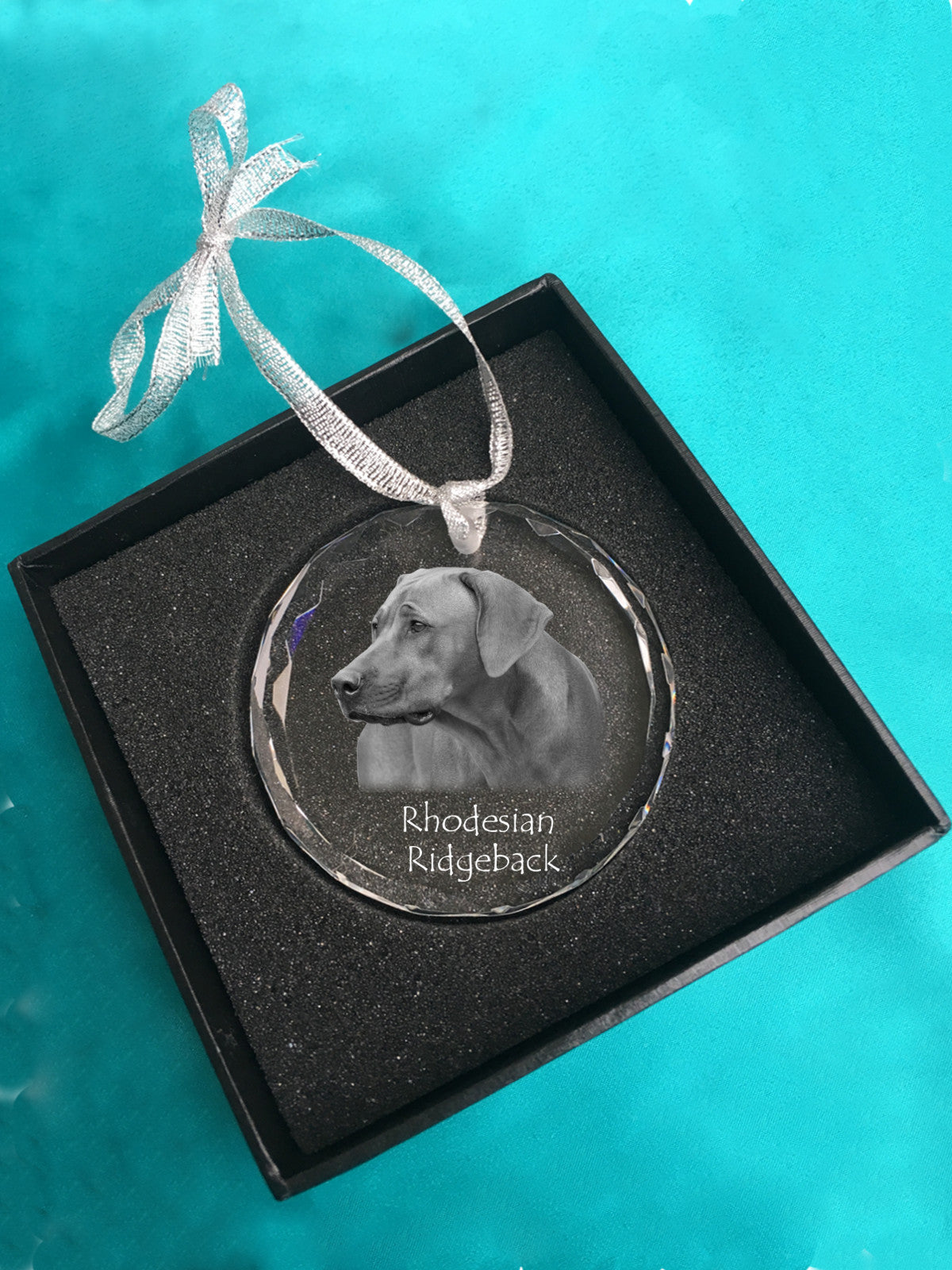 Rhodesian Ridgeback, African Lionhound, African Lion Dog - crystal bauble with a photo, dog photo in crystal, personalized Christmas tree ornament by Art-Dog brand