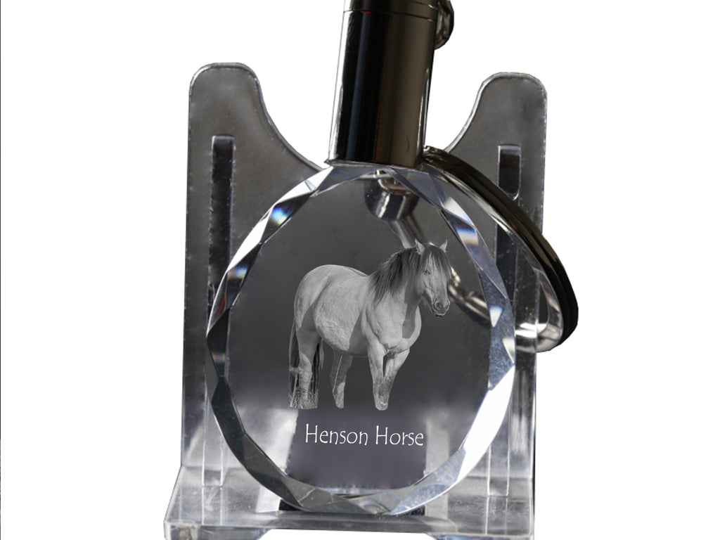 Henson Horse - pendant with a picture of a horse, crystal key ring in a gift box, unique gift by Art-Dog brand