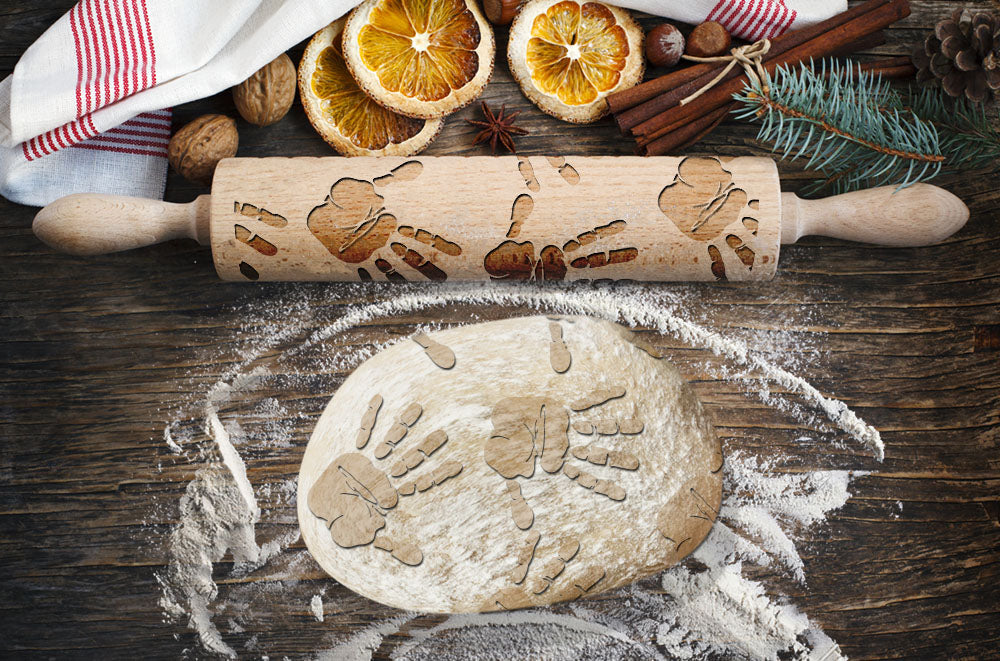 Handprint - engraved rolling pin for dough, for baking enthusiasts, Art-Dog brand