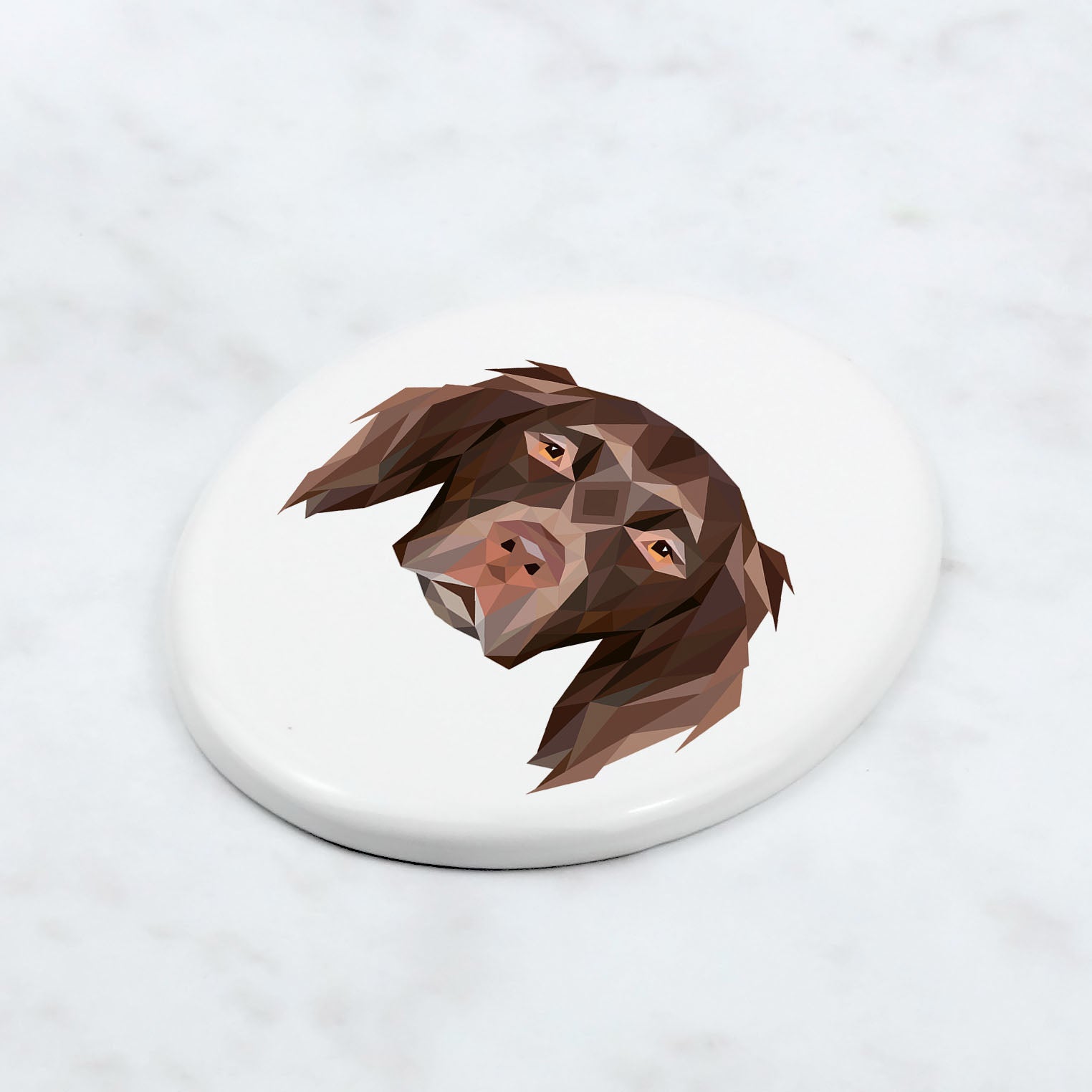 Münsterländer - a plate with a geometric design and the brand name Art-Dog