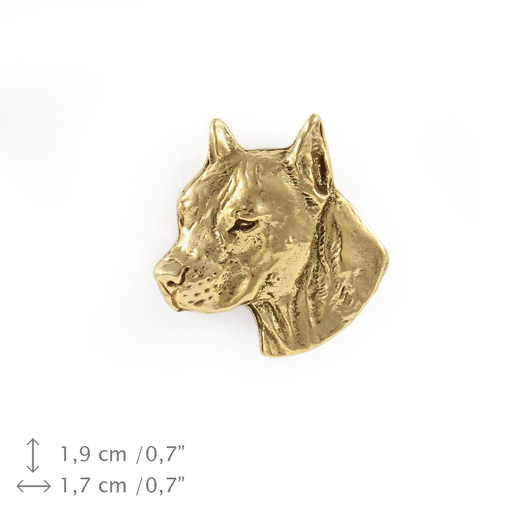American Staffordshire Terrier, Amstaff I - Dog brooch in decorative box, elegant gold-plated pin, Art-Dog brand jacket pin