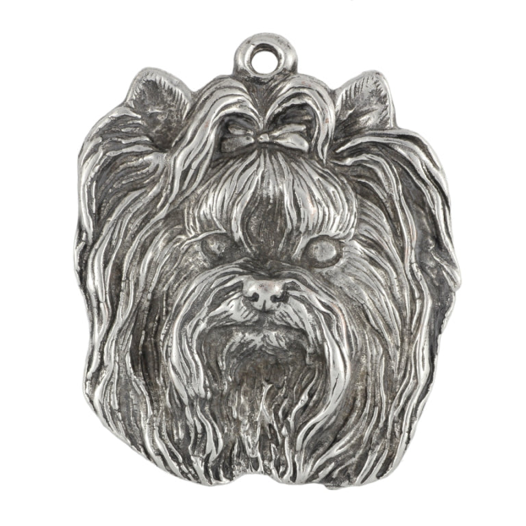 Yorkshire Terrier, Yorkie I - Silver-plated key ring with dog, handbag decoration, backpack pendant by Art-Dog brand