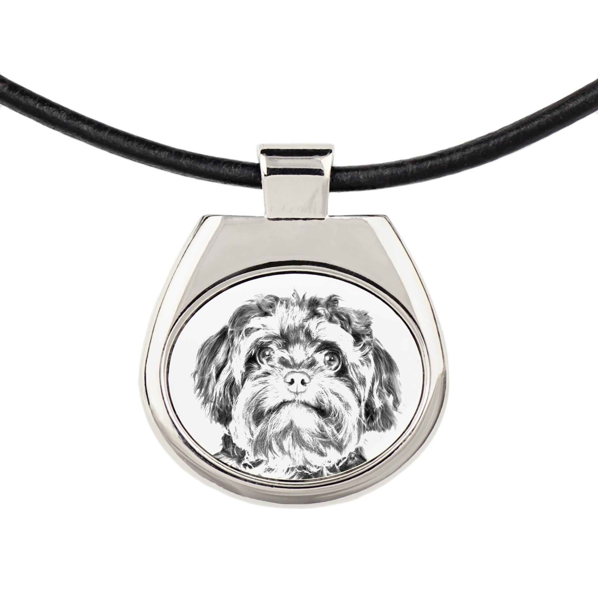 Bolonka, Russian Tsvetnaya Bolonka - dog necklace, personalized pendant with a photo, unique necklace for women and men by Art-Dog brand