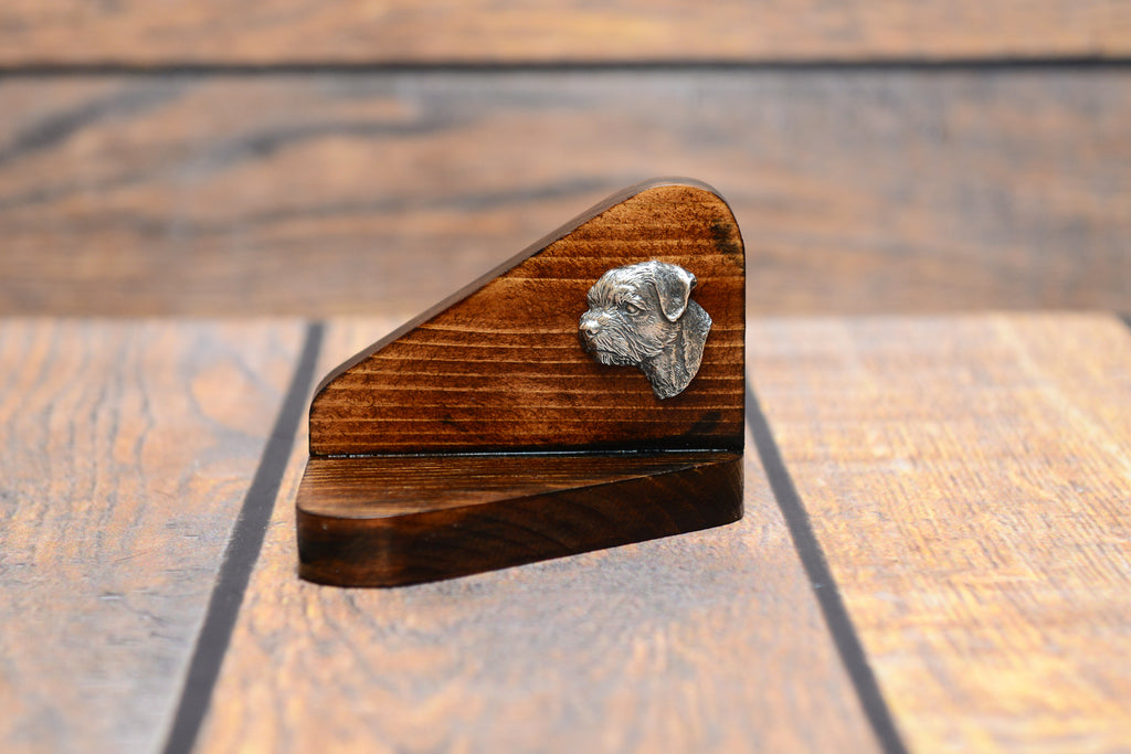 Border Terrier - wooden candle holder with a dog, tealight holder, a memorial place for a dog by Art-Dog brand