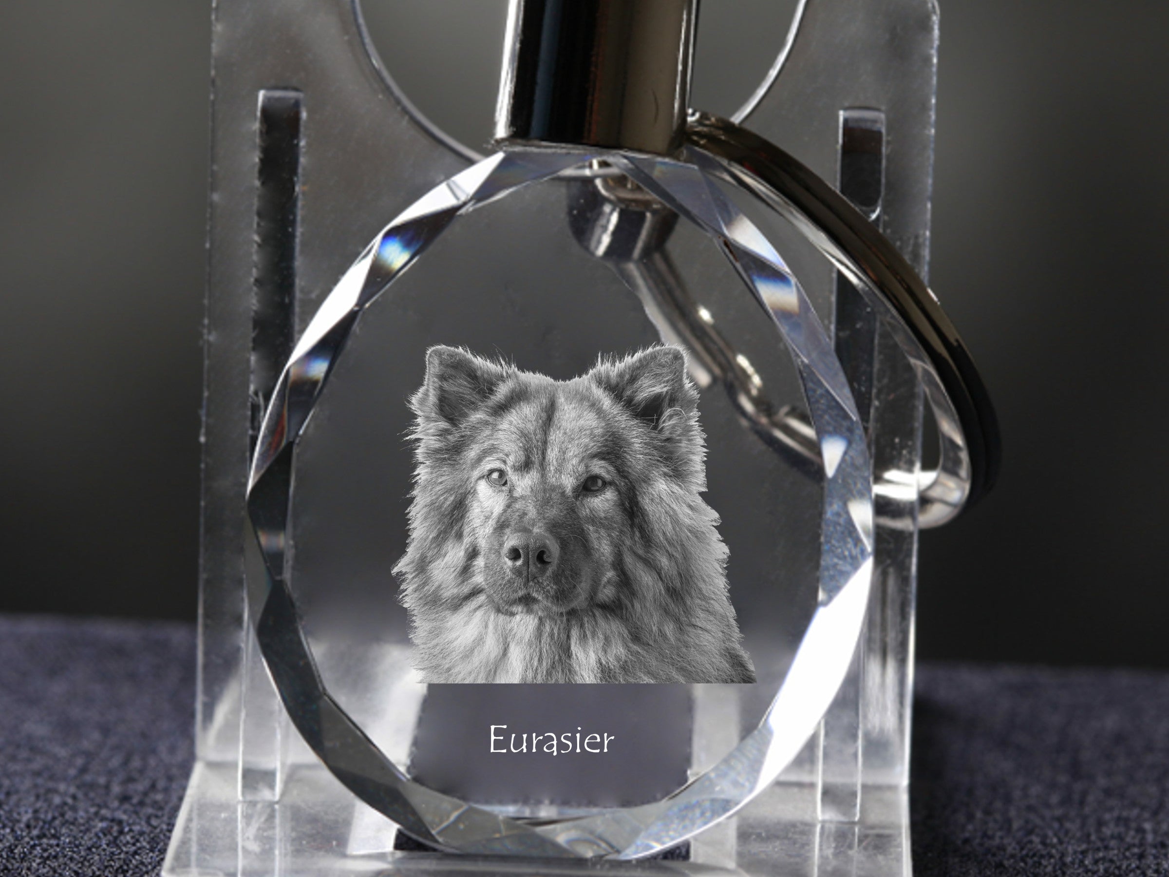 Eurasian, Eurasier - pendant with a photo of a dog, crystal key ring in a gift box, a unique gift by Art-Dog