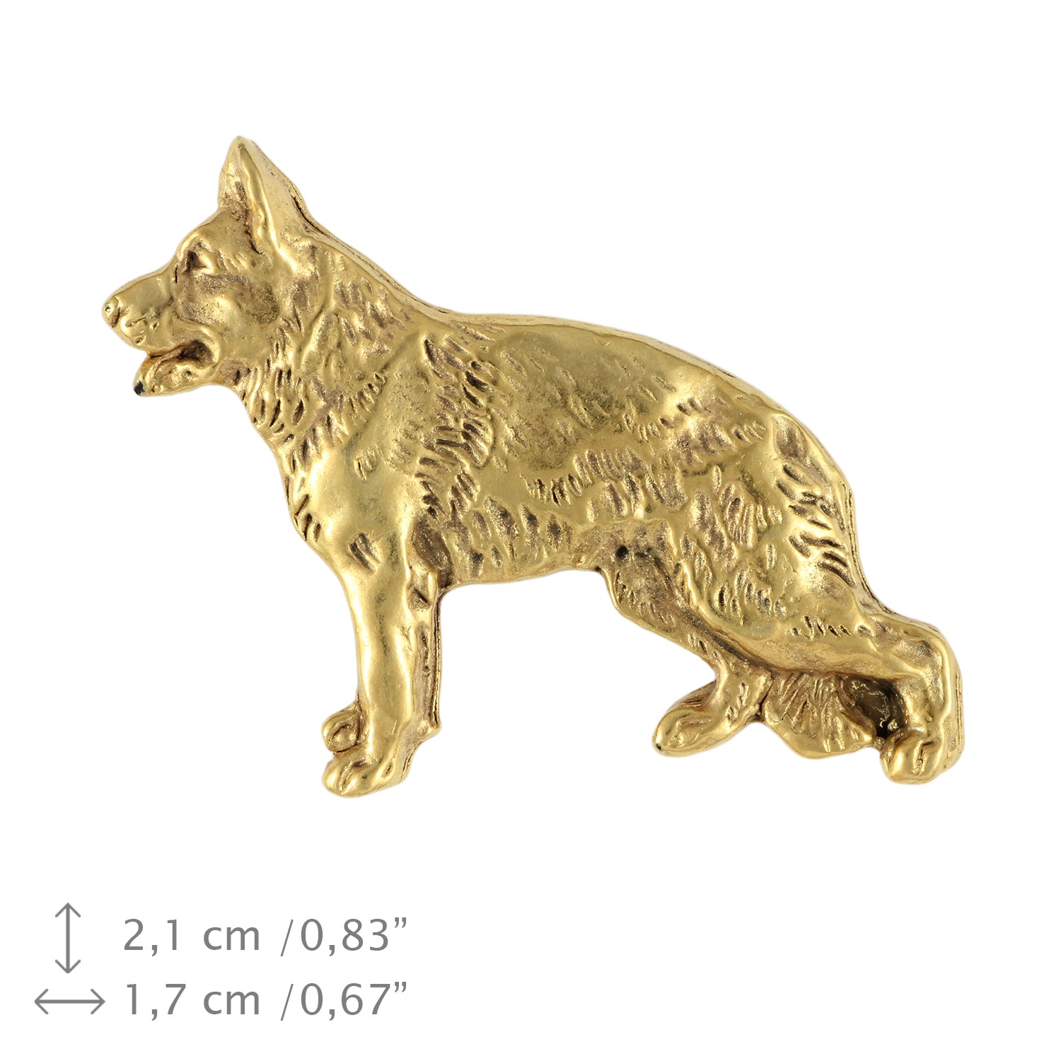 German Shepherd Dog, Alsatian Wolf Dog II - Dog brooch in decorative box, elegant gold-plated pin, Art-Dog brand jacket pin