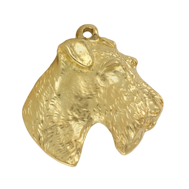 Fox Terrier Wire - Gilded key ring with dog, handbag decoration, luxury accessory by Art-Dog brand