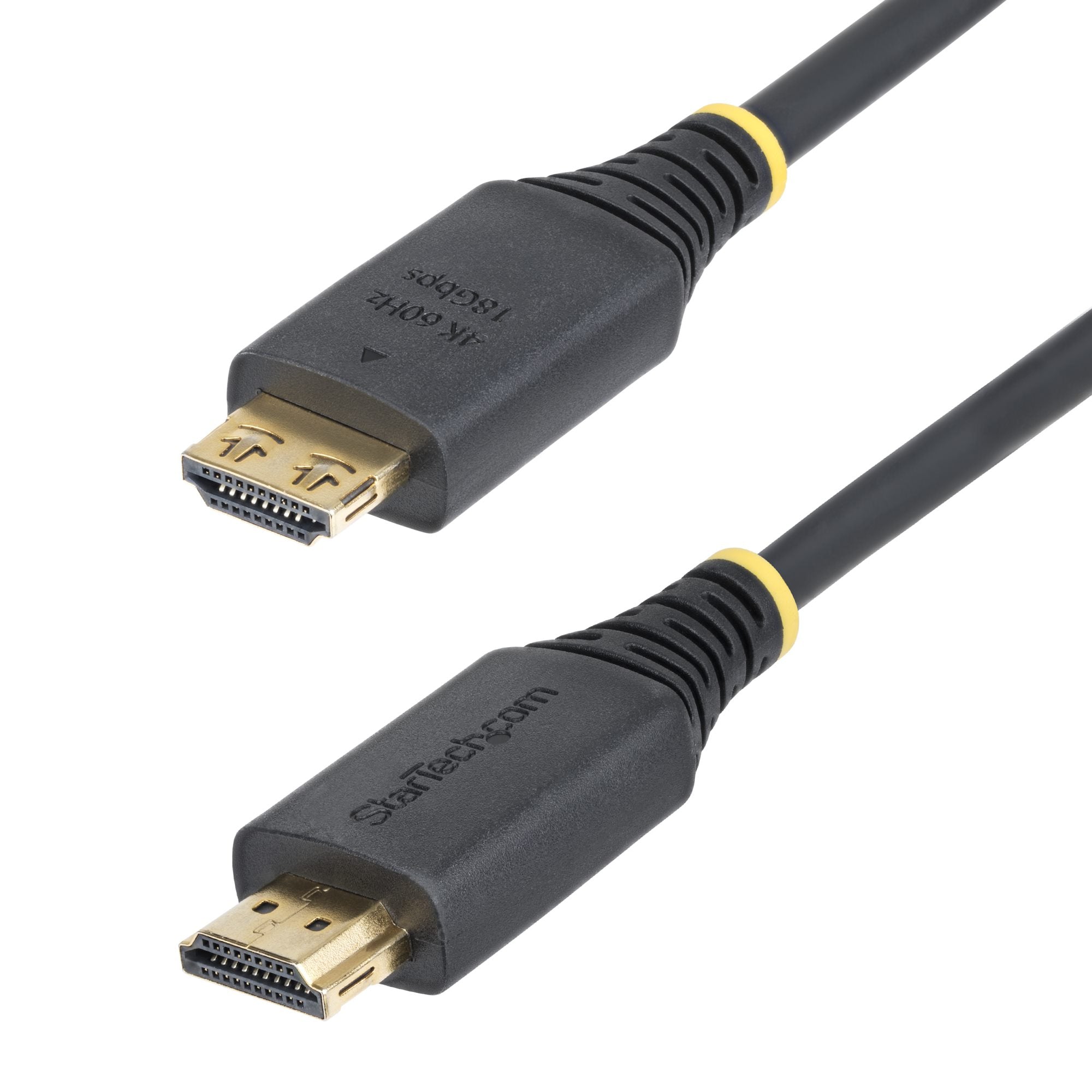 StarTech.com Câble HDMI Haute Vitesse de 2,4 m avec Connecteurs à Verrouillage, 4K 60 Hz/1440p 144 Hz, HDR10/HDCP 2.2/ARC, 18 Gbps, Câble UHD HDMI 2.0 pour Téléviseur/Moniteur/Écran, Gaine TPE