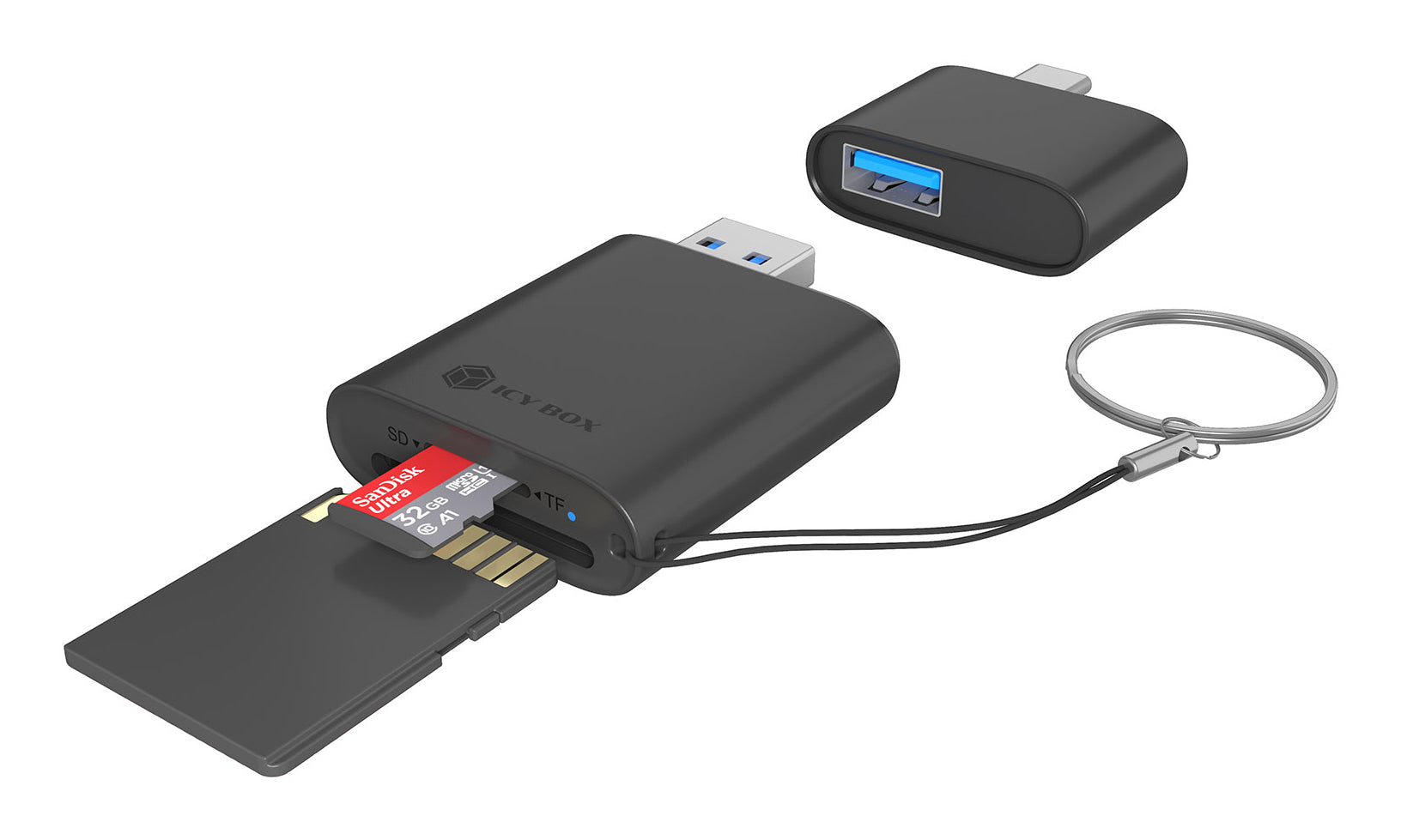ICY BOX Lecteur de cartes 2 en 1 via interface USB Type-A & USB Type-C