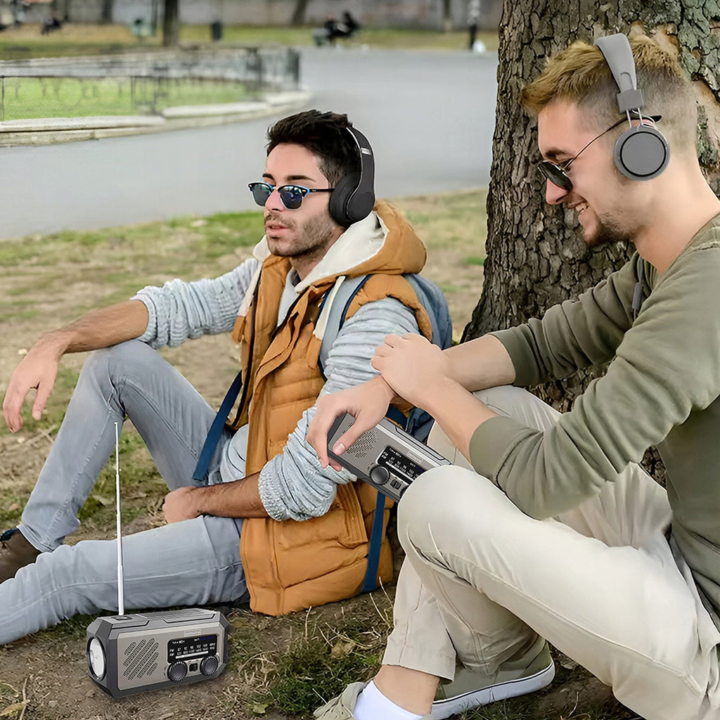 Mini radio portable solaire d'urgence pour le chantier, à manivelle, avec piles et batterie externe Zenwire Vibe Y2