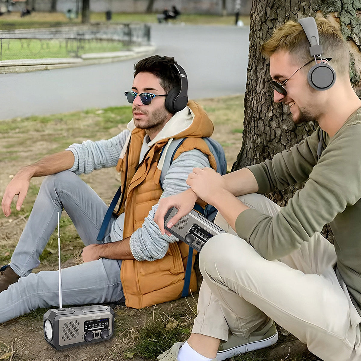 Mini radio portable solaire d'urgence pour le chantier, à manivelle, avec piles et batterie externe Zenwire Vibe Y2